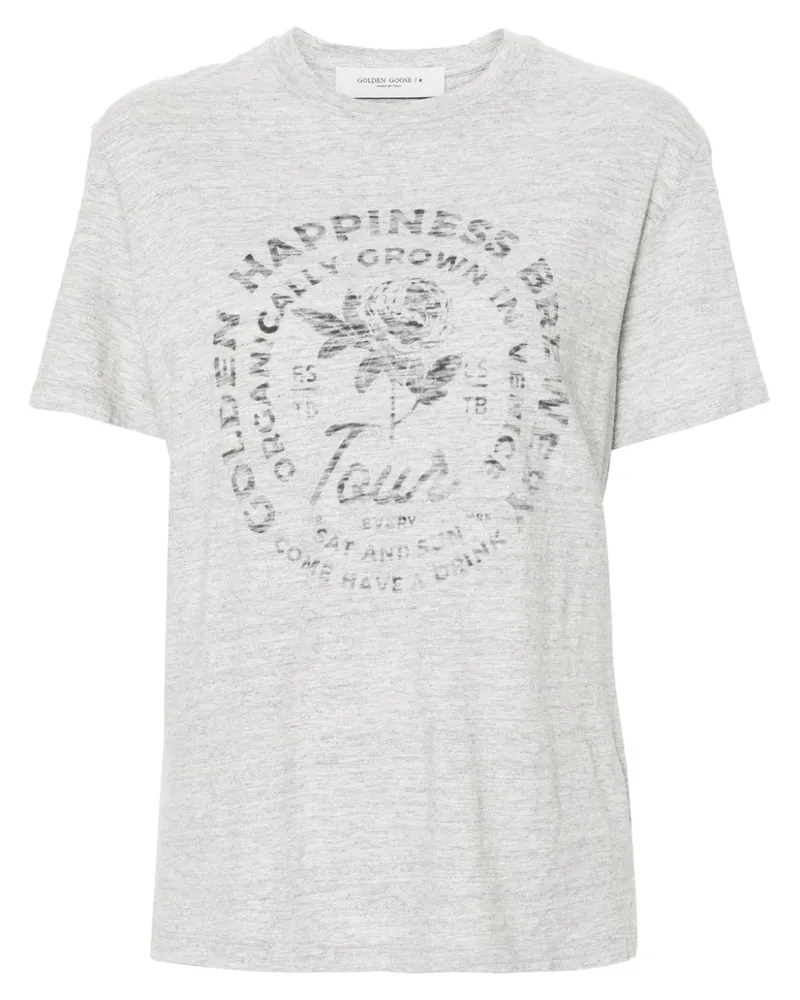 Golden Goose T-Shirt mit Logo-Print - Grau Grau