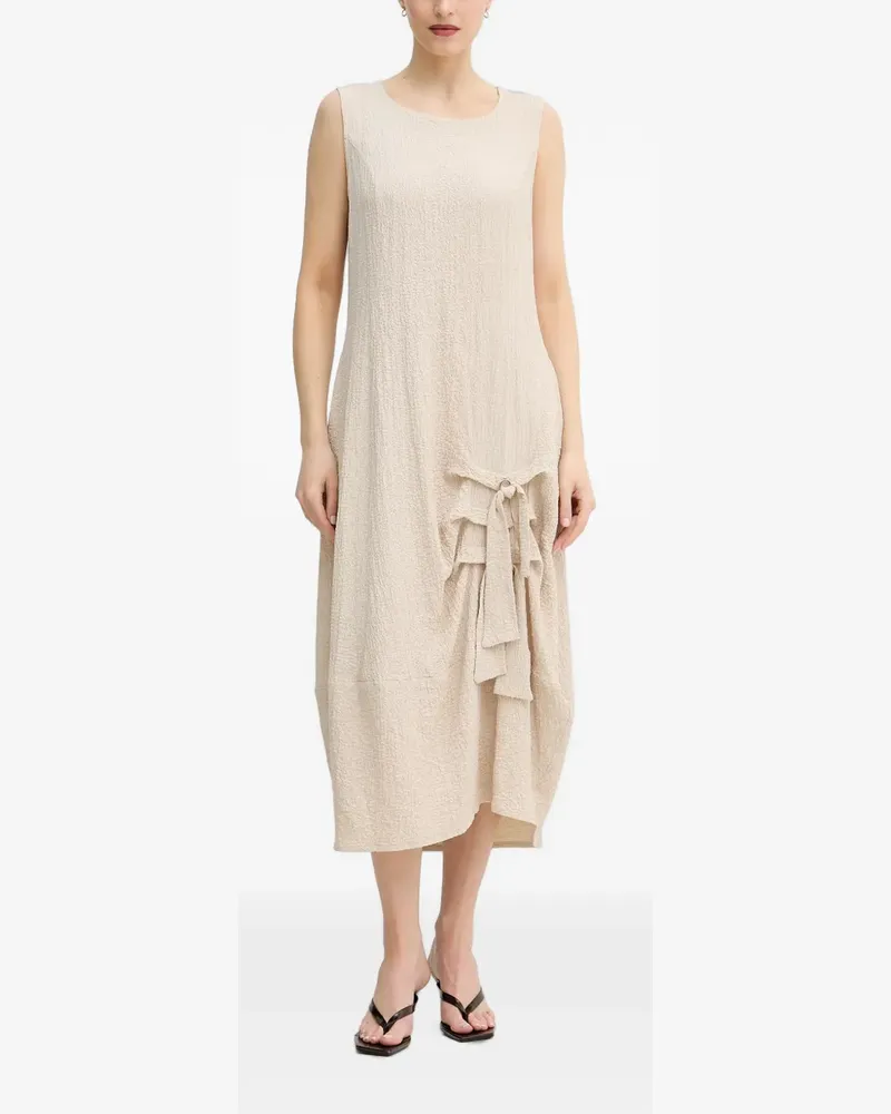 Joseph Ribkoff crinkle-effect ruffled midi dress - Nude Nude