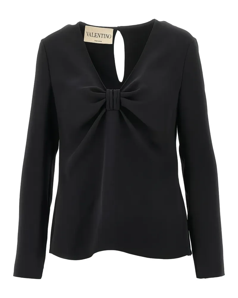 Valentino Garavani bow-detail long-sleeve blouse - Schwarz Schwarz