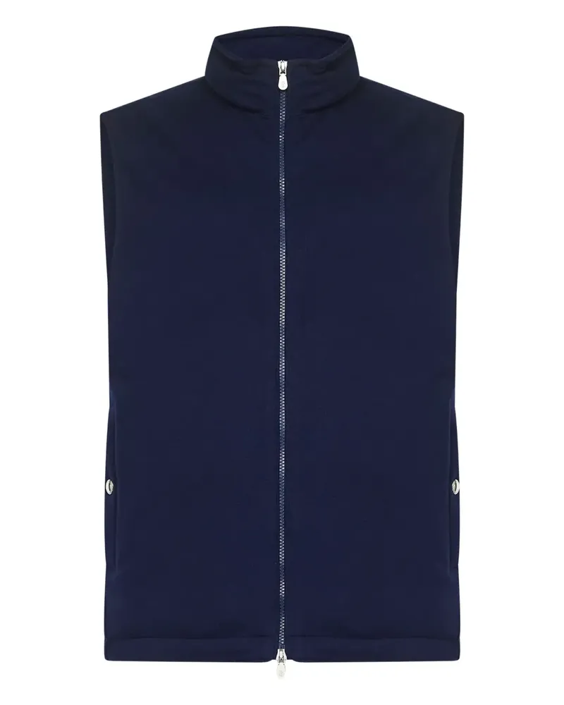 Brunello Cucinelli Reißverschluss-Weste mit Stehkragen - Blau Blau