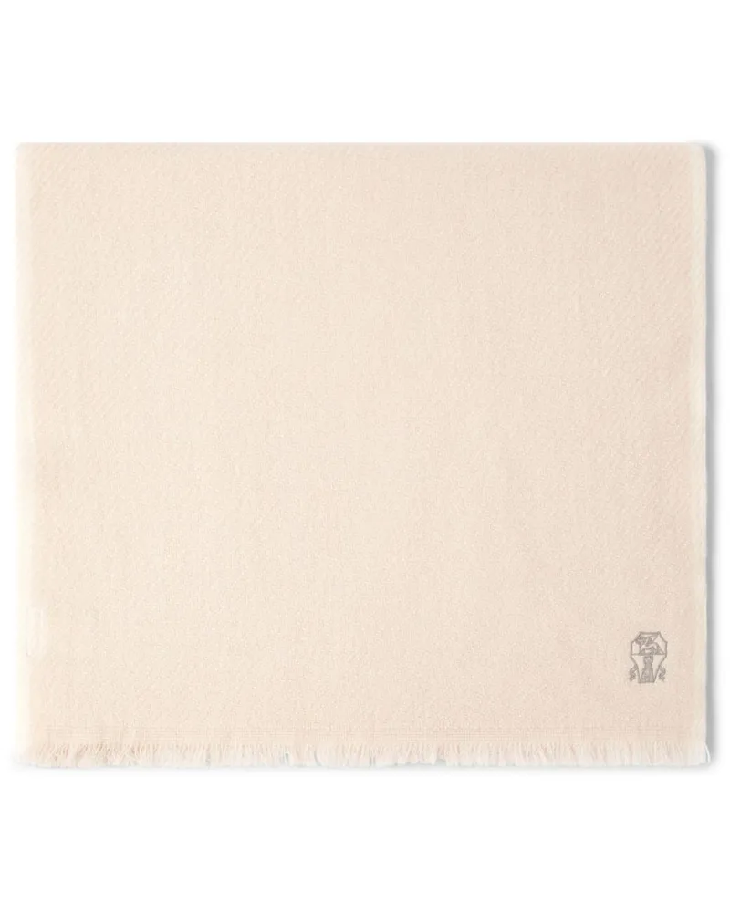 Brunello Cucinelli Schal mit Logo-Stickerei - Nude Nude
