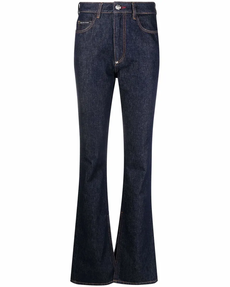 Philipp Plein Schlagjeans mit hohem Bund - Blau Blau
