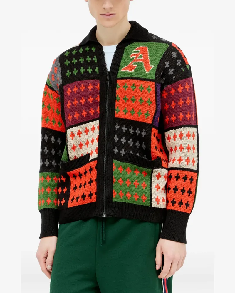 AWAKE NY Stadium Cardigan im Patchwork-Look - Mehrfarbig Mehrfarbig