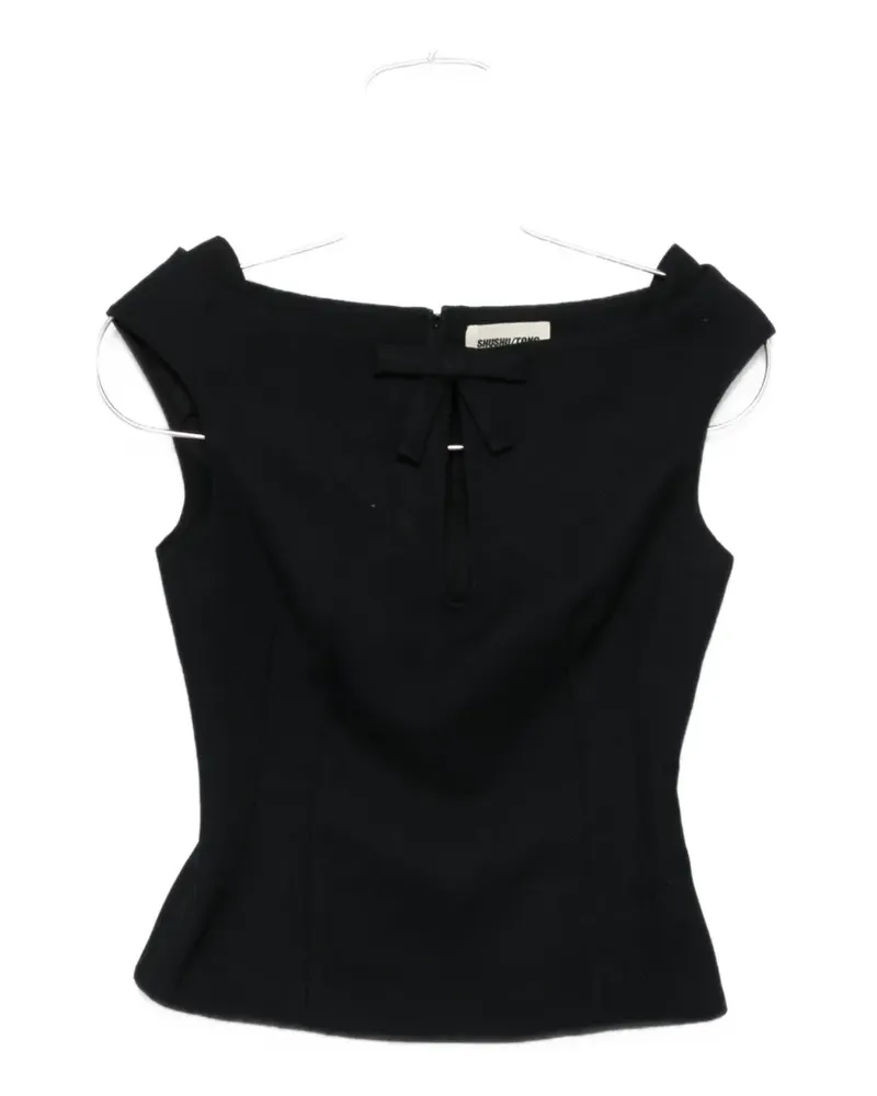 SHUSHU/TONG keyhole cold-shoulder blouse - Blau Blau