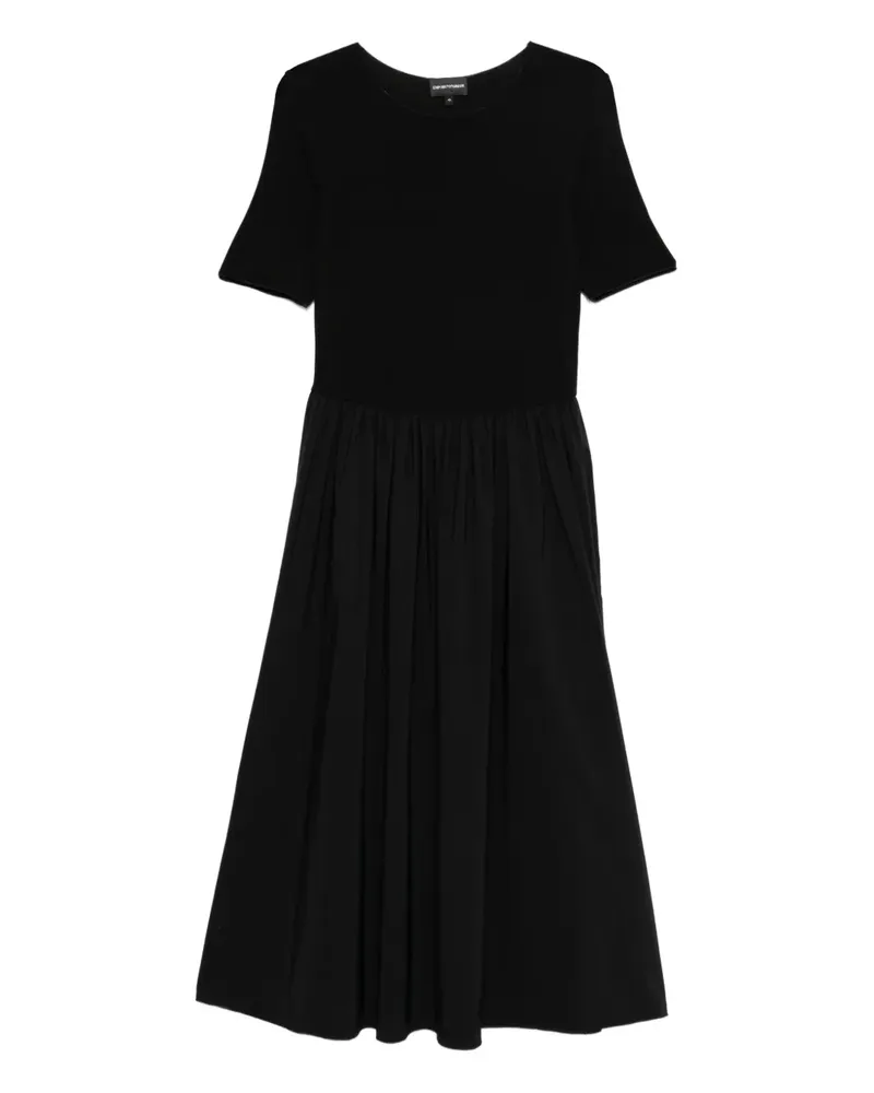 Emporio Armani short-sleeved maxi dress - Schwarz Schwarz