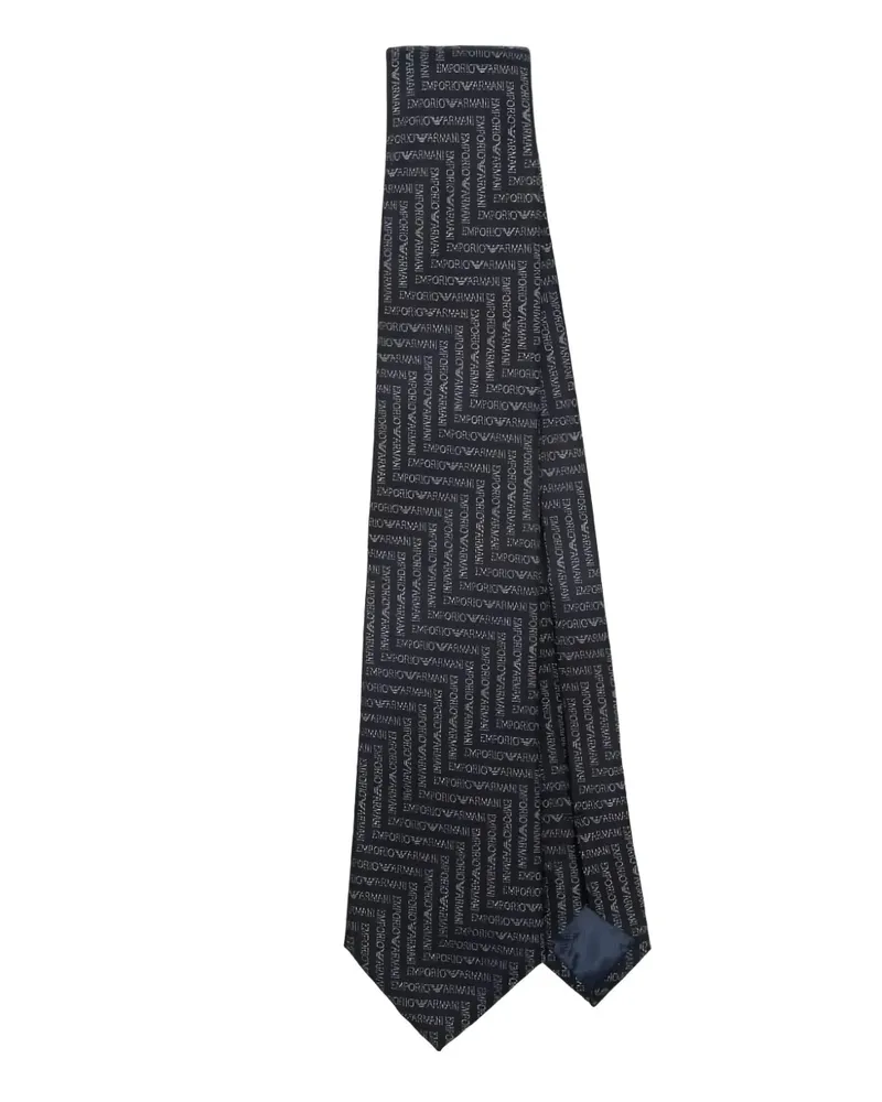 Emporio Armani Geometrisch gemusterte Krawatte - Blau Blau