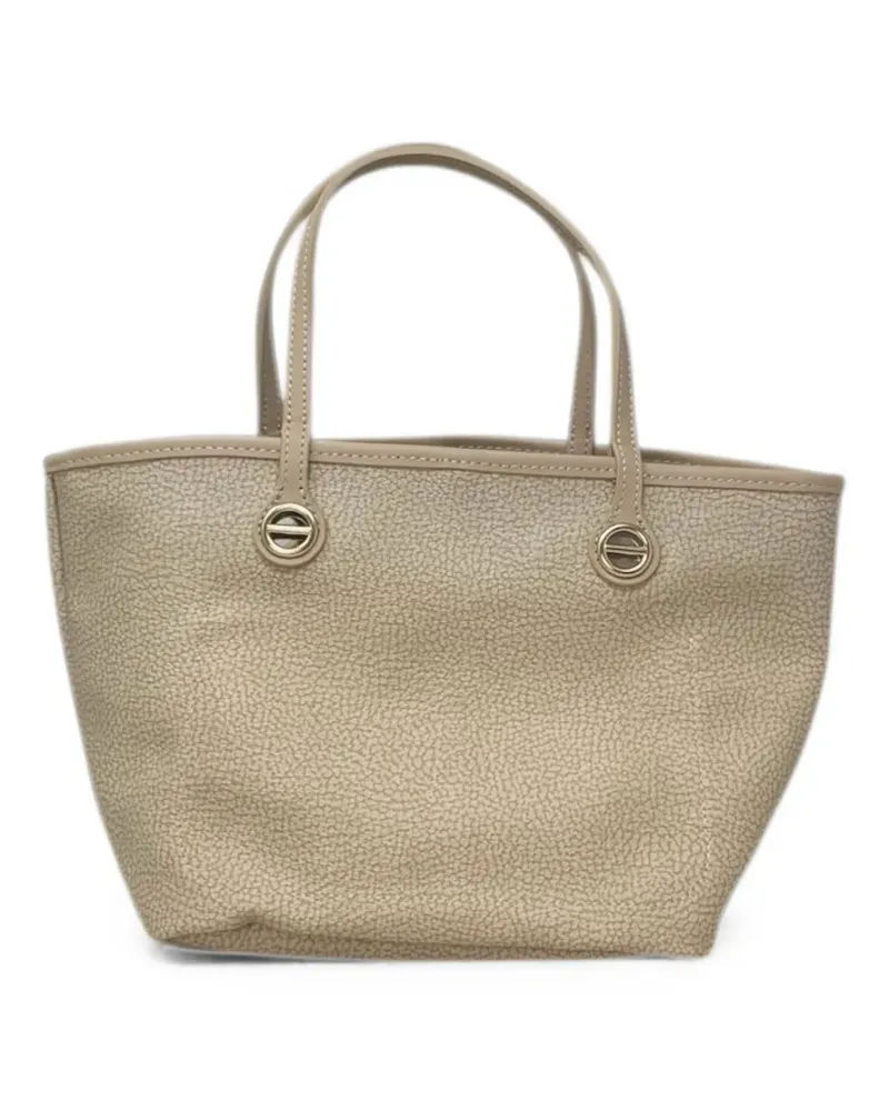 Borbonese Shopper mit Print - Nude Nude