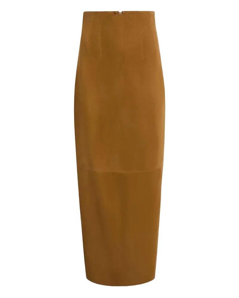 KHAITE suede maxi skirt - Braun Braun