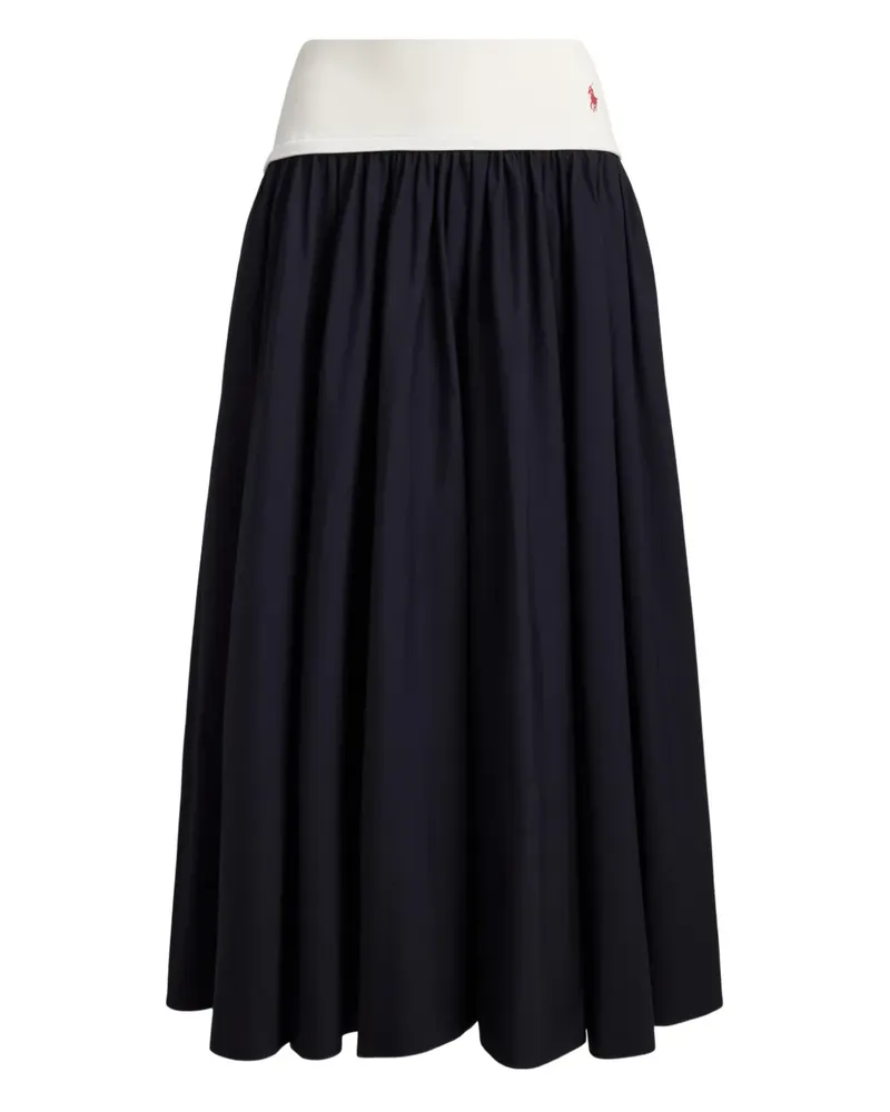 Ralph Lauren Maxirock mit Kontrastbund - Blau Blau