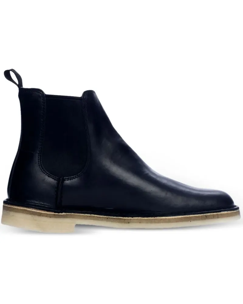 Clarks Peak "Black Leather" Chelsea-Boots - Schwarz Schwarz