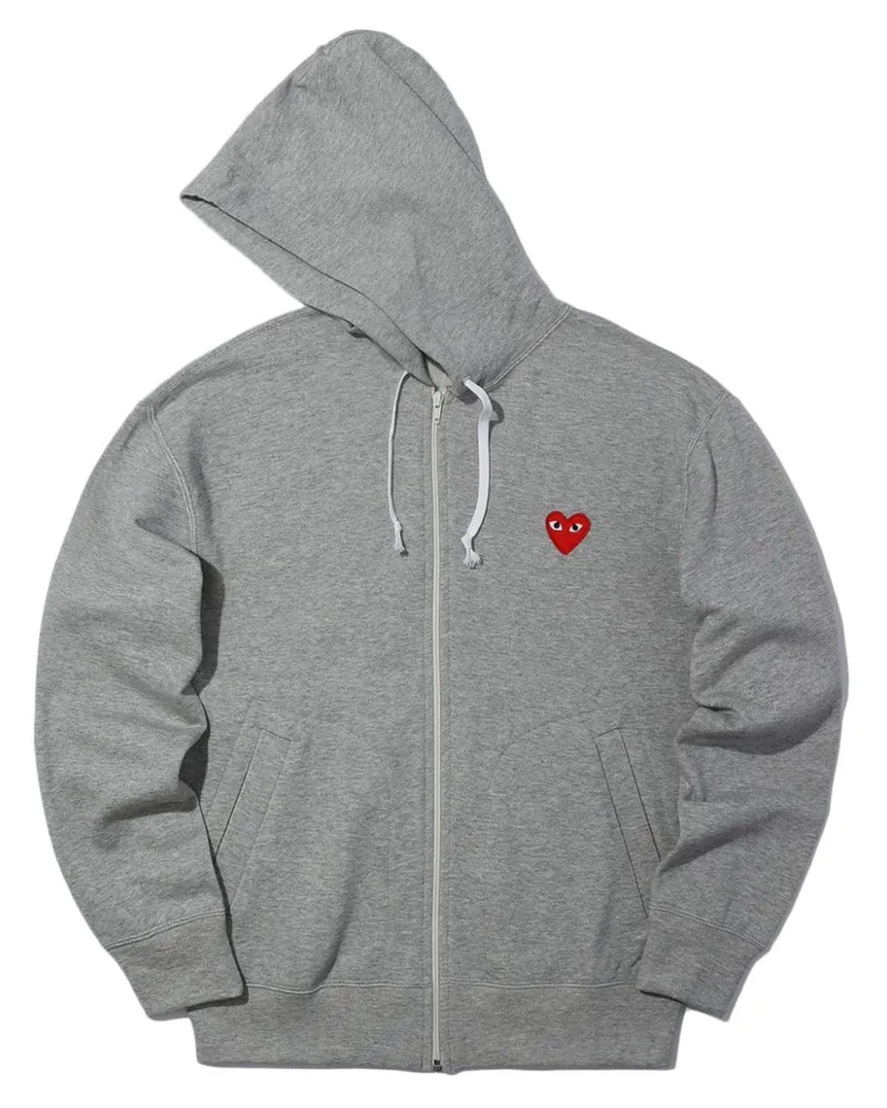 Comme des Garçons Melierte Kapuzenjacke mit Herzmotiv - Grau Grau