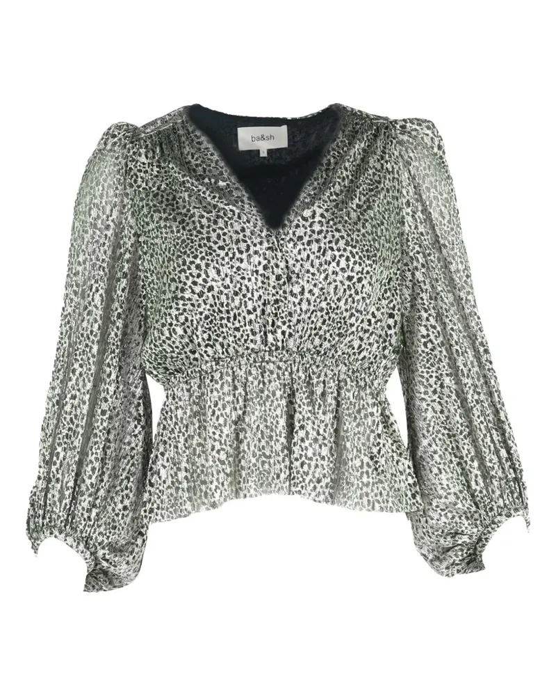 ba&sh Caitlin Bluse mit Animal-Print - Weiß Weiß