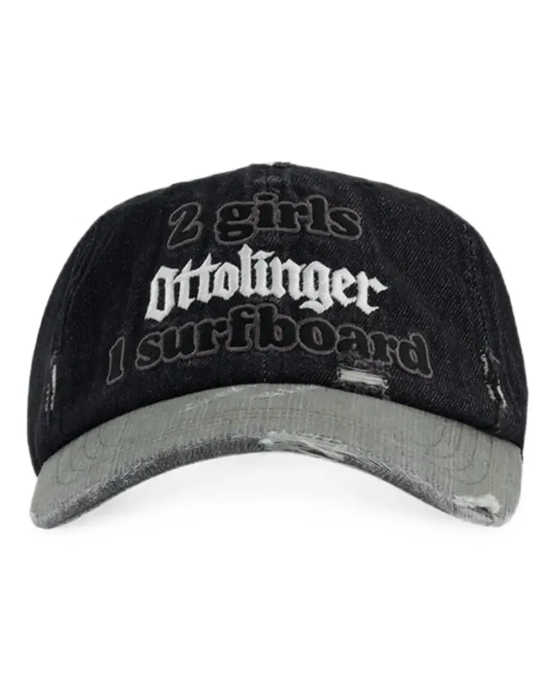 OTTOLINGER distressed slogan-print baseball cap - Schwarz Schwarz