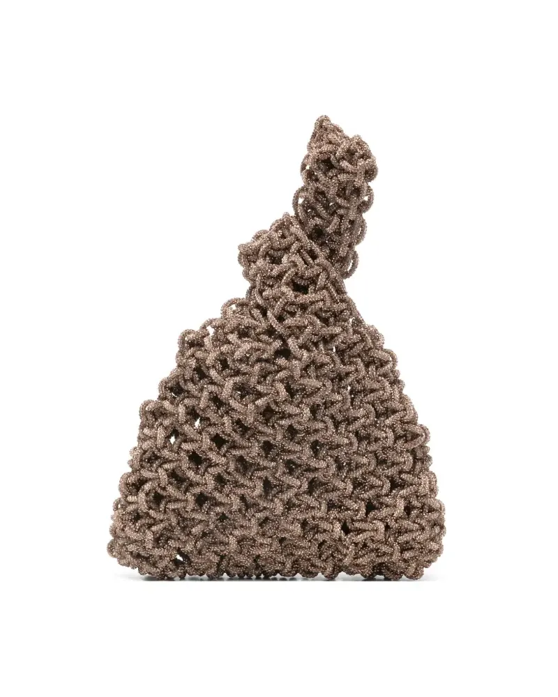 HIBOURAMA Niky Clutch mit Knoten - Braun Braun