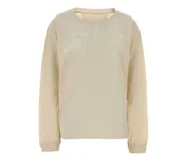 logo-print long-sleeve T-shirt - Nude