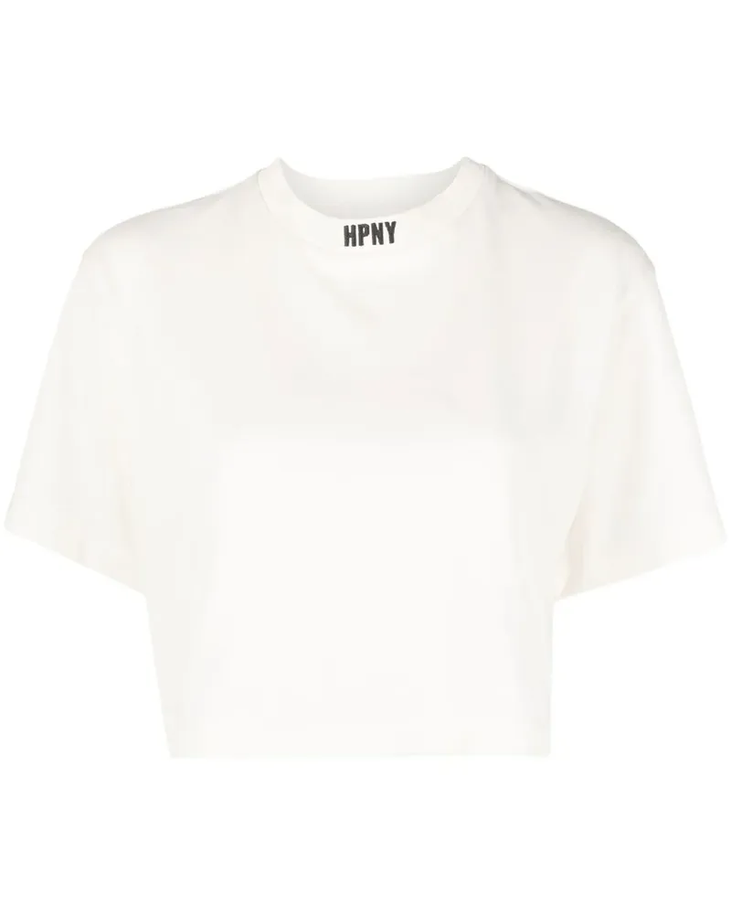 Heron Preston Cropped-T-Shirt mit Stickerei - Weiß Weiß