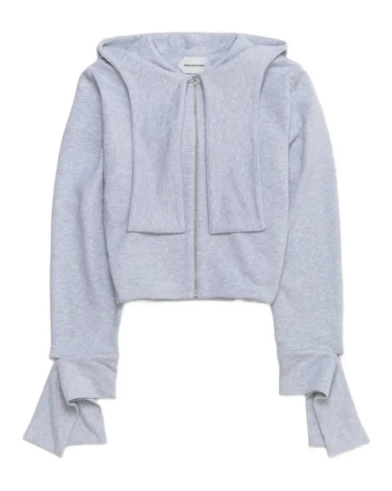 Fidan Novruzova Jet knotted-cuff hoodie - Grau Grau