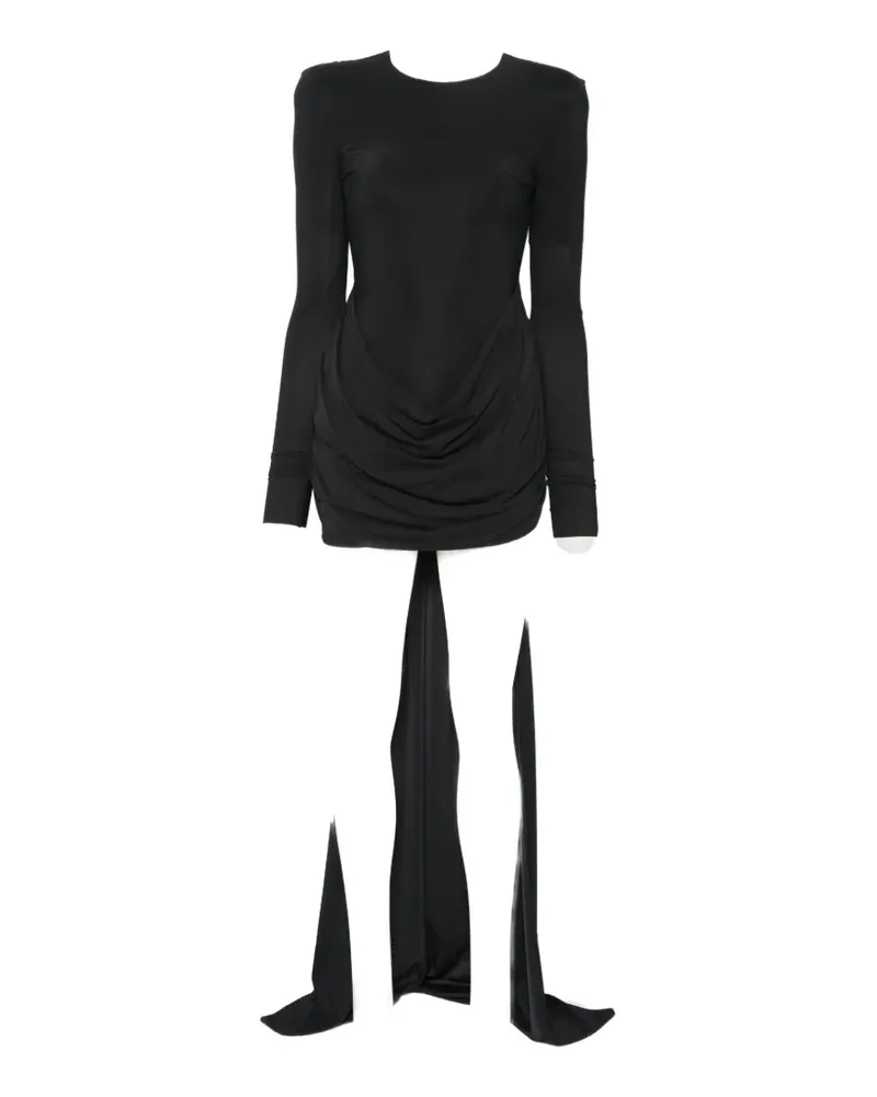 Amazuìn Midikleid mit drapiertem Ausschnitt - Schwarz Schwarz