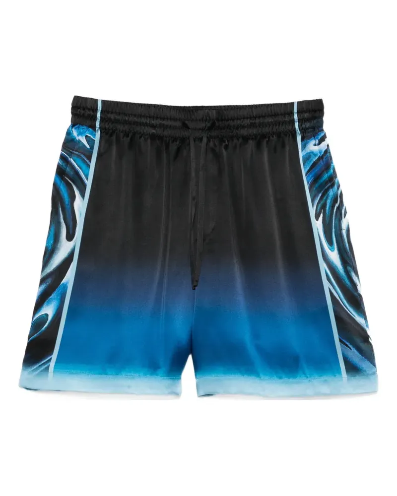 Casablanca Paris warped logo silk shorts - Schwarz Schwarz