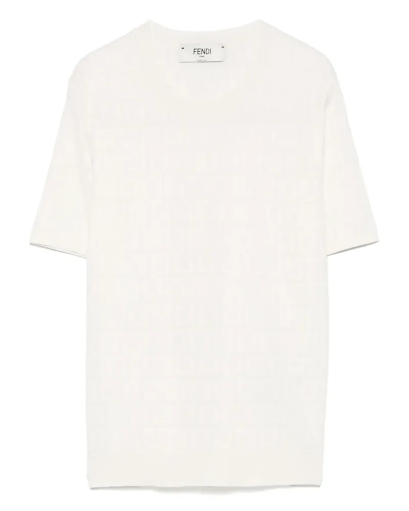 Fendi T-Shirt aus FF-Jacquard - Weiß Weiß