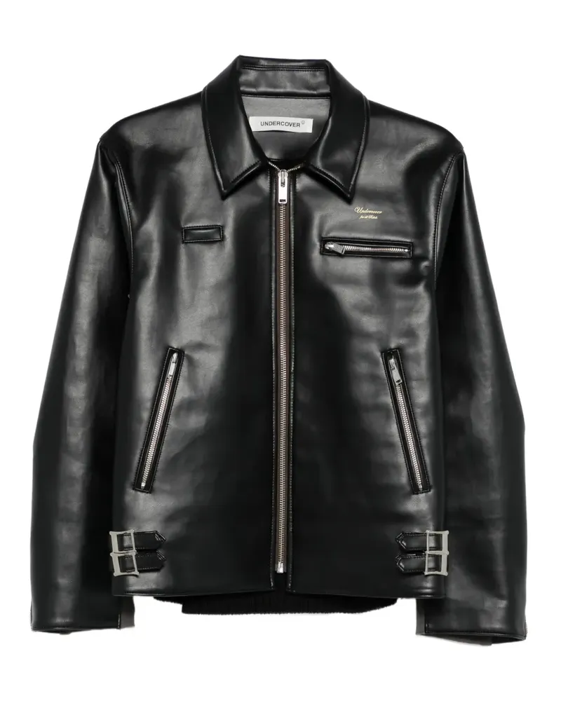 Undercover Bikerjacke mit Reißverschluss - Schwarz Schwarz