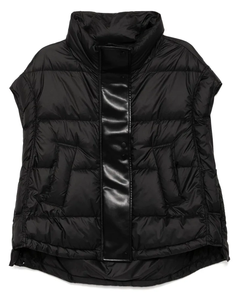 b+ab Wattierte High-Low Weste - Schwarz Schwarz