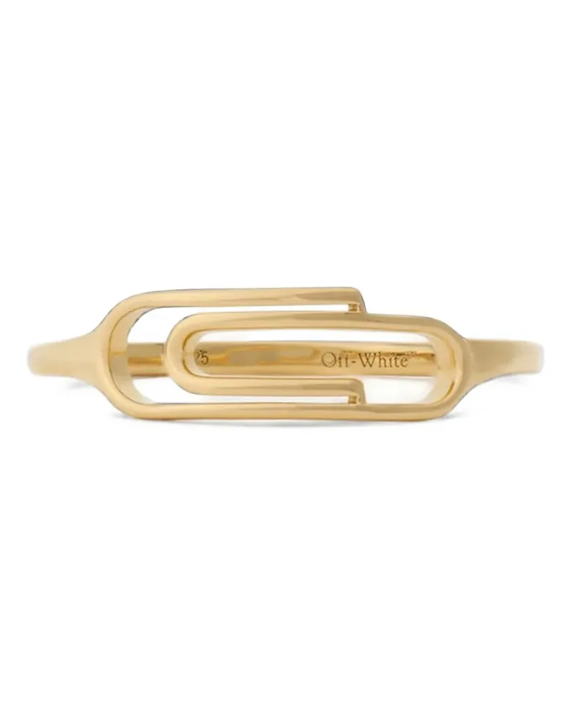 OFF-WHITE paperclip-motif ring - Gold Gold