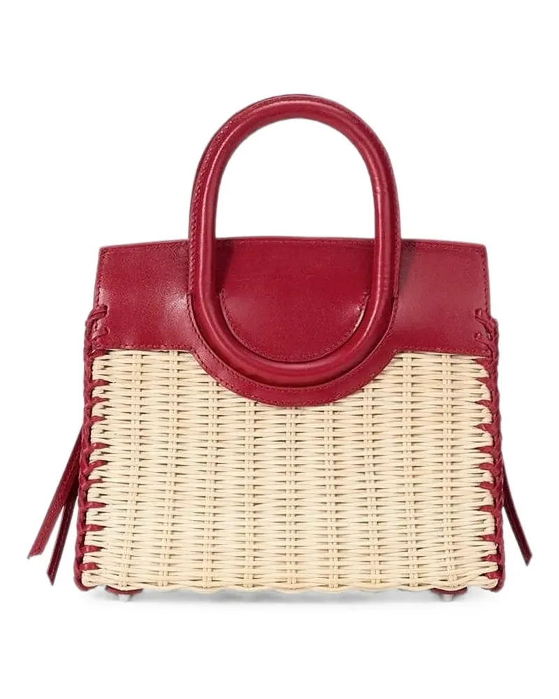 STAUD Maude Mini-Tote Bag aus Korbgeflecht - Nude Nude