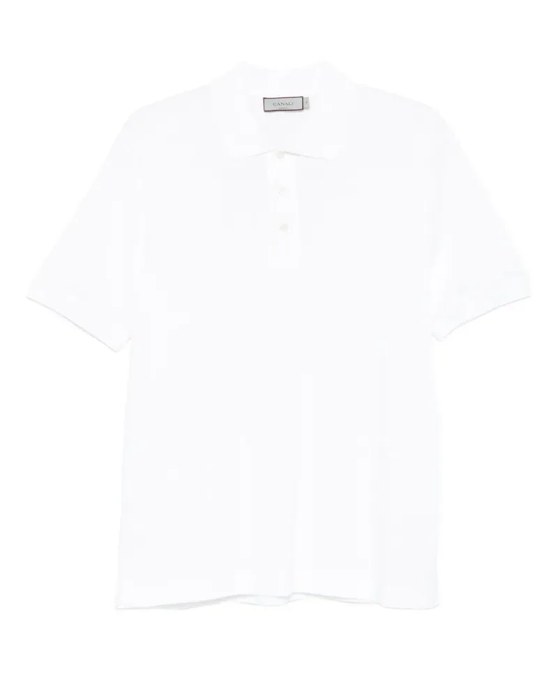 Canali Kurzärmeliges Poloshirt - Weiß Weiß