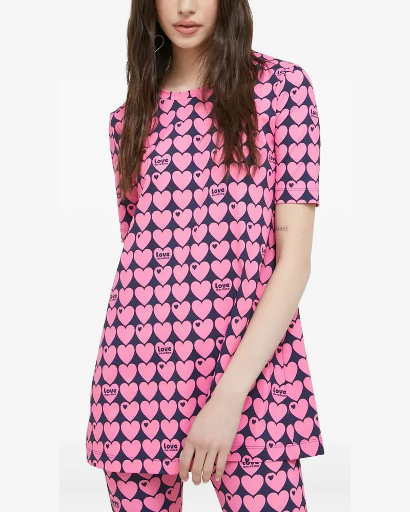 Moschino T-Shirt mit Herz-Print - Rosa Rosa