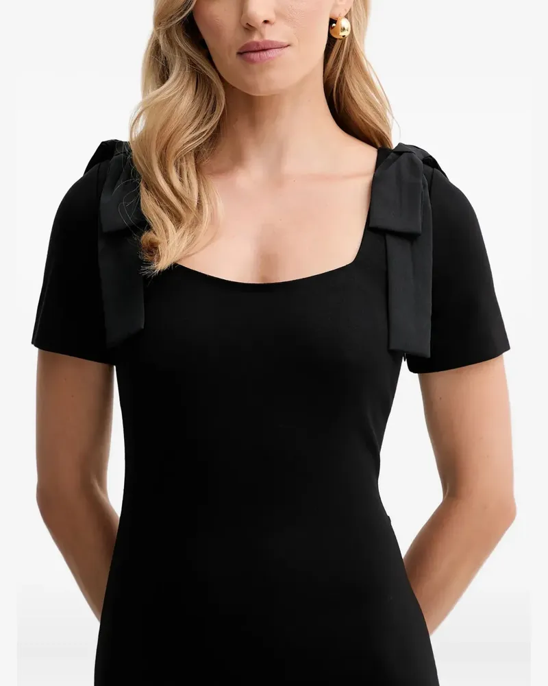 Twin-Set bow-detail midi dress - Schwarz Schwarz