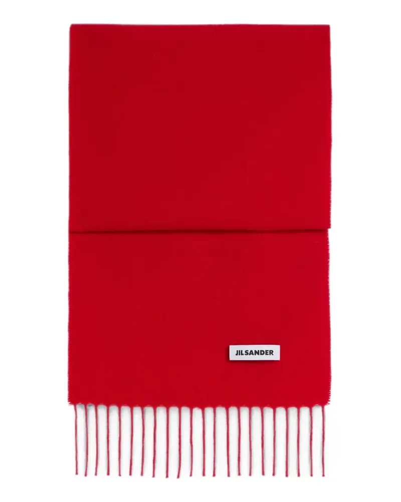 Jil Sander slim wool scarf - Rot Rot