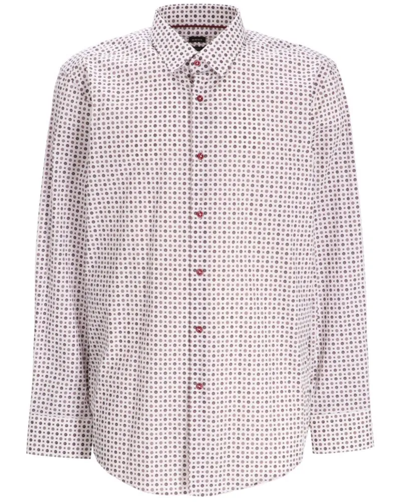 HUGO BOSS Hemd mit Polka Dots - Weiß Weiß