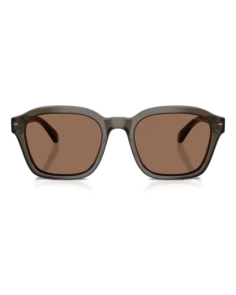 Emporio Armani Sonnenbrille mit eckigem Gestell - Grau Grau