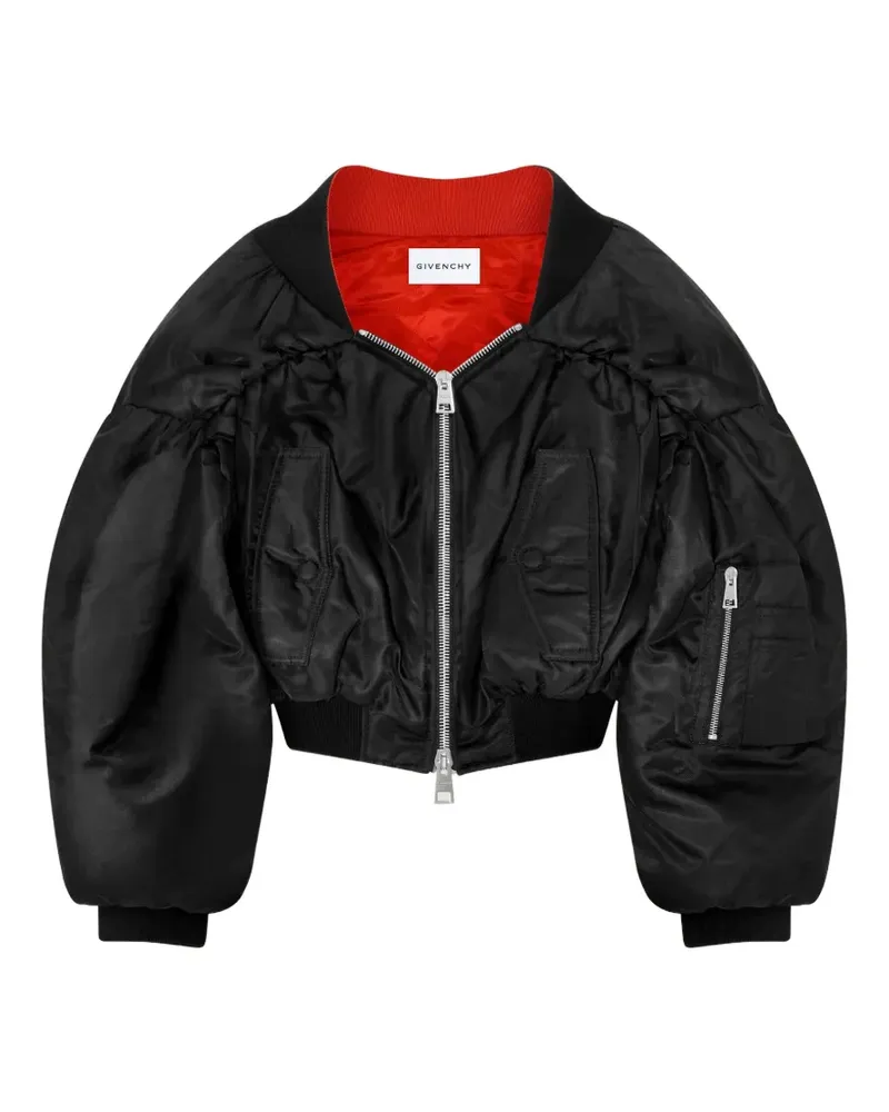 Givenchy off-the-shoulder cropped bomber jacket - Schwarz Schwarz