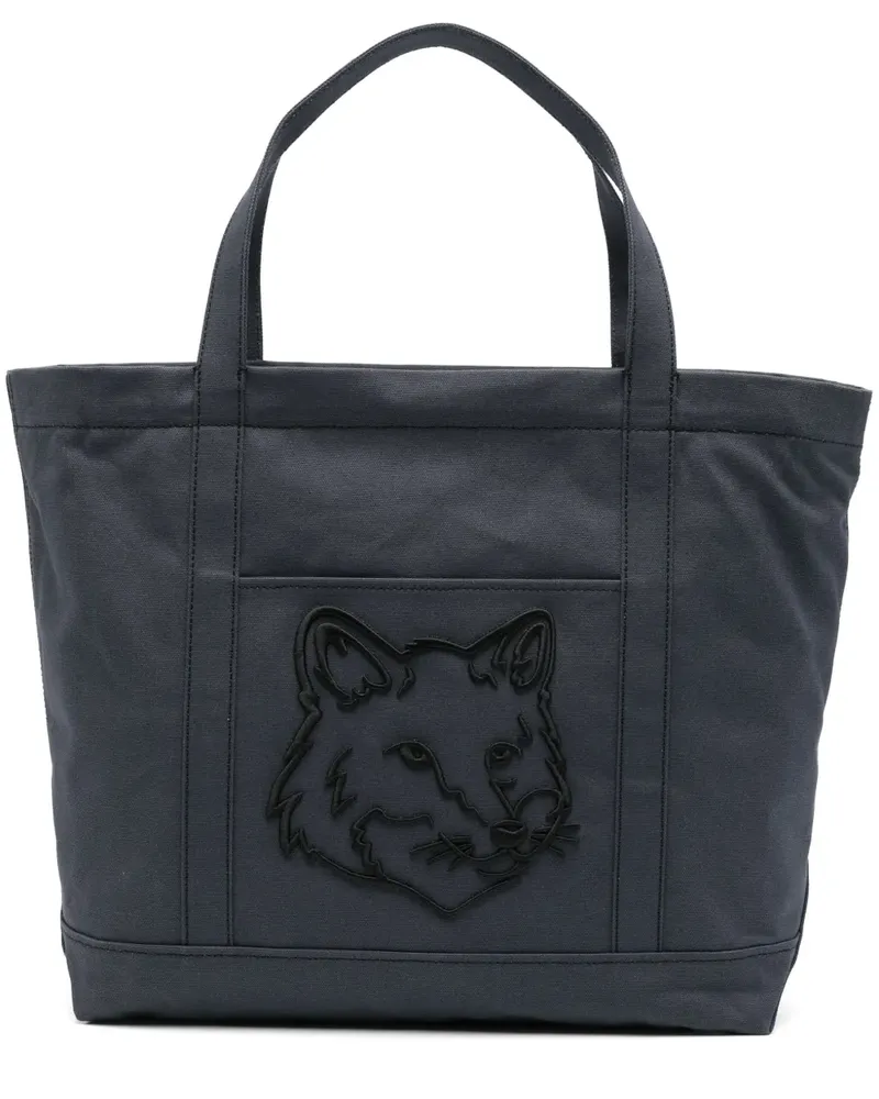 Kitsuné Große Fox Head Tote Bag - Grau Grau