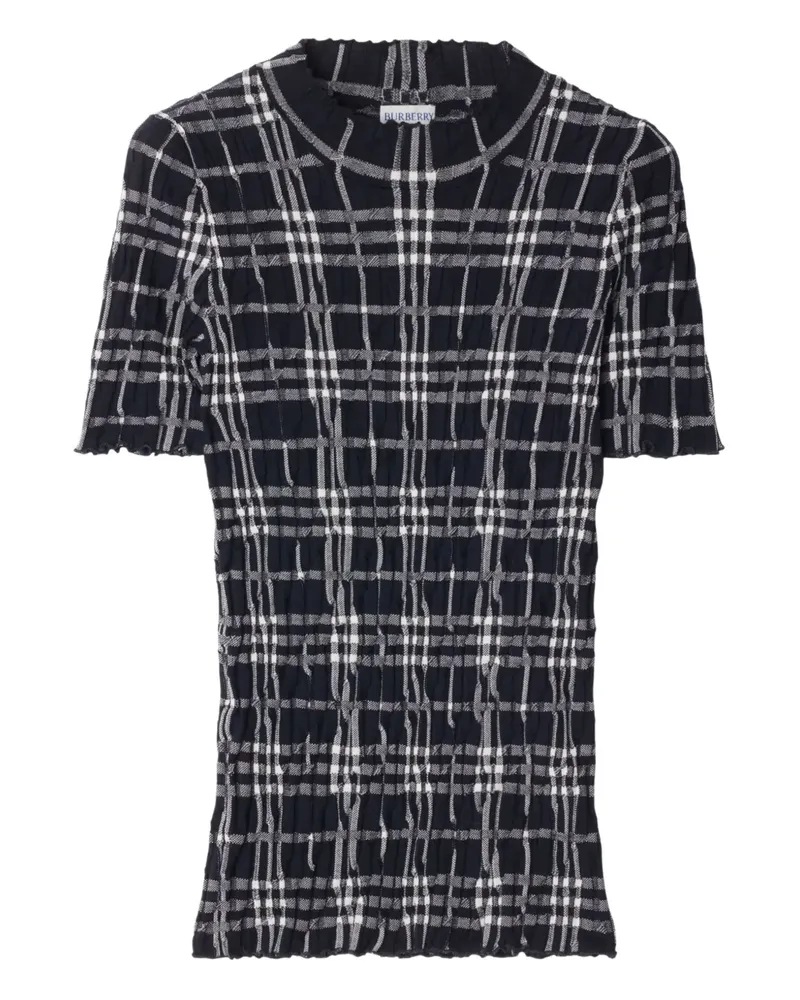 Burberry Kariertes Strickoberteil - Blau Blau