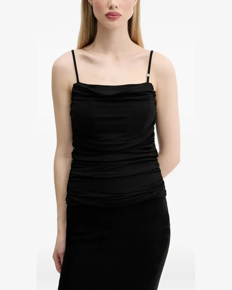 HUGO BOSS Drapiertes Top - Schwarz Schwarz