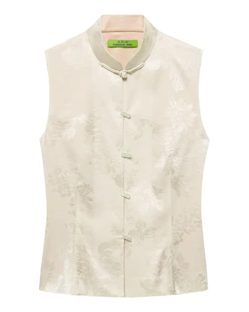 Shanghai Tang Qipao floral-jacquard top - Nude Nude
