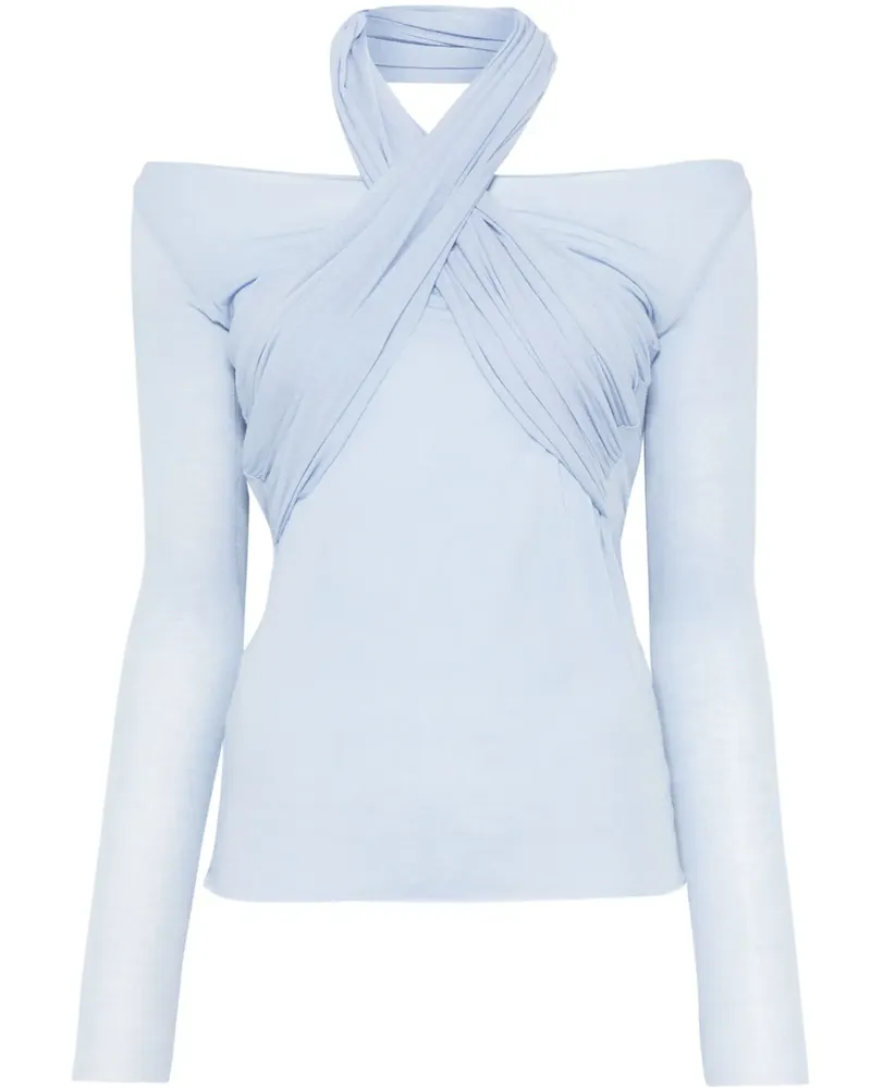 MANURÍ Rita Bluse - Blau Blau