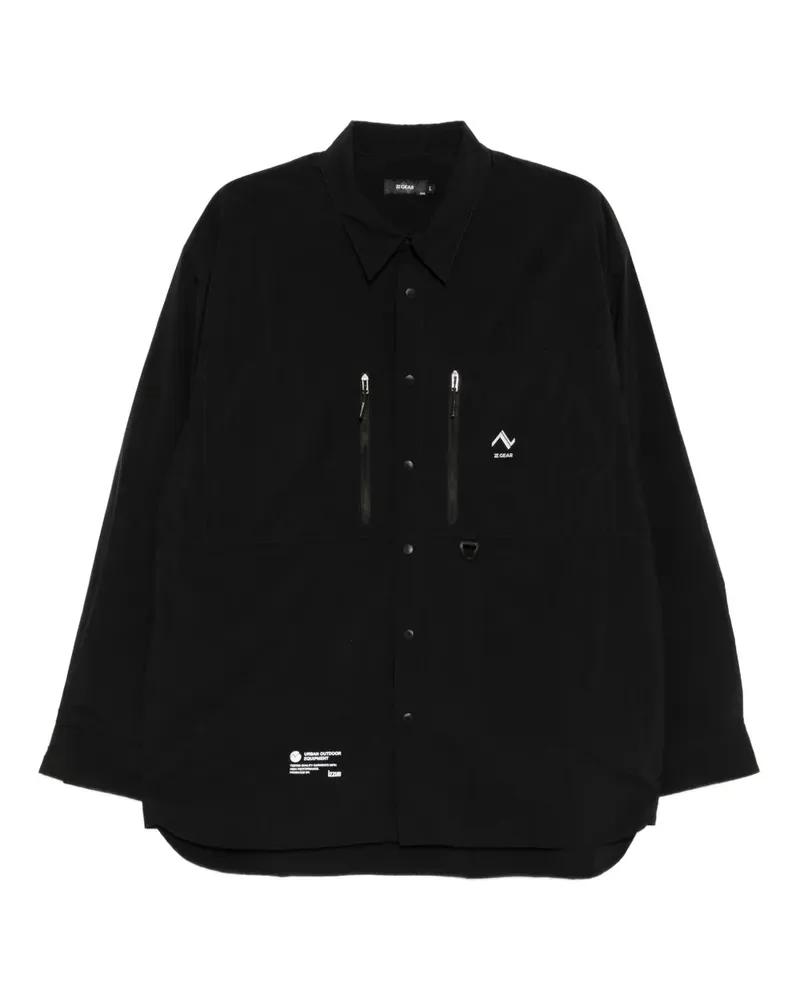 Izzue Hemd mit Slogan-Print - Schwarz Schwarz