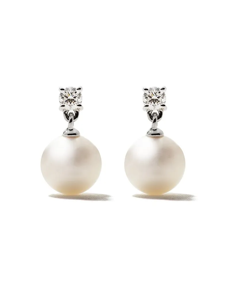TASAKI 18kt Weißgoldohrringe mit Akoya-Perle - Silber Silber