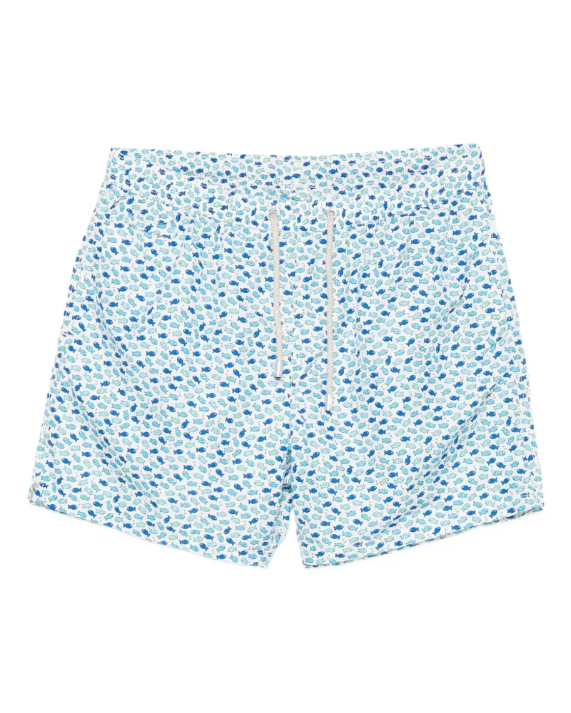 MC2 Saint Barth Badeshorts mit Fische-Print - Weiß Weiß