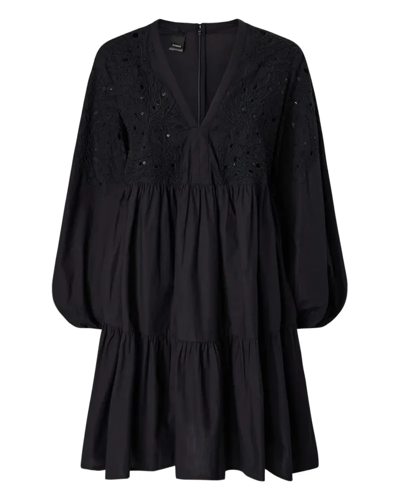 Pinko Kleid mit Lochstickerei - Schwarz Schwarz
