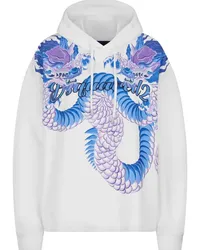 Dsquared2 Hoodie mit grafischem Print Weiß