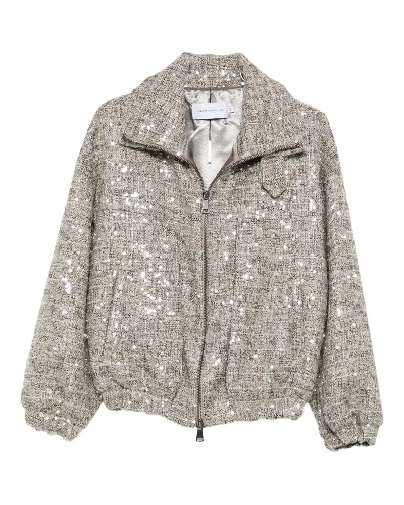 Simona Corsellini sequin-embellished jacket - Nude Nude