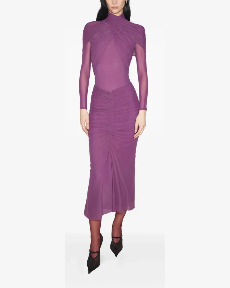 Thierry Mugler Oberteil mit Stehkragen - Violett Violett