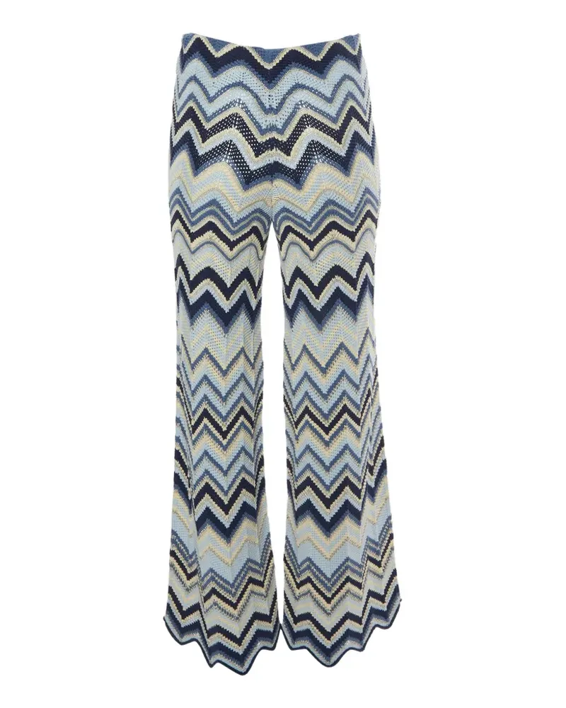 Maje Strickhose mit Zickzackmuster - Blau Blau