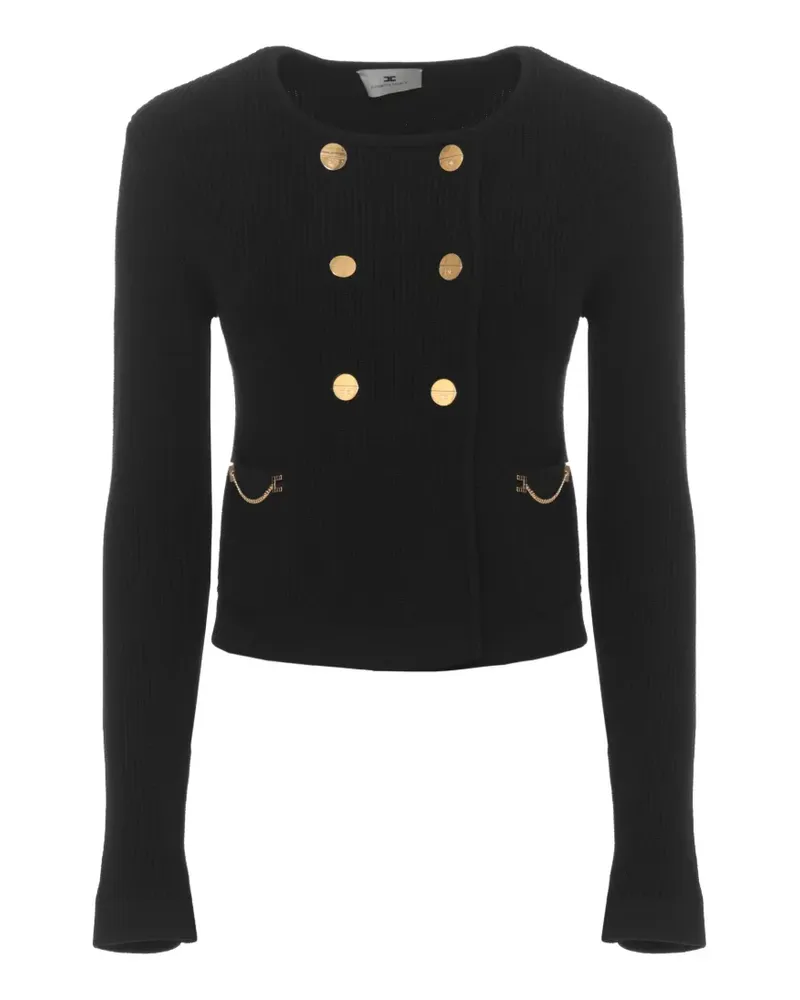 Elisabetta Franchi double-breasted ribbed cardigan - Schwarz Schwarz