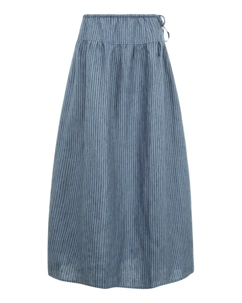 Deiji Studios striped-drawstring maxi skirt - Blau Blau